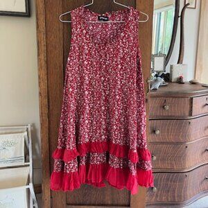 Raindrops Womens Red/White Floral Sleeveless Dress! Size Small. ❤️💃🏼